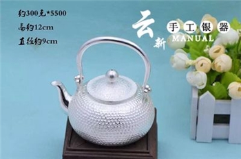 s999雪花银 手工银壶