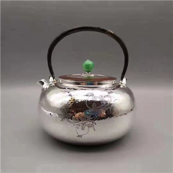 新品~鹤庆银器 石榴锤纹壶纯手工约566克