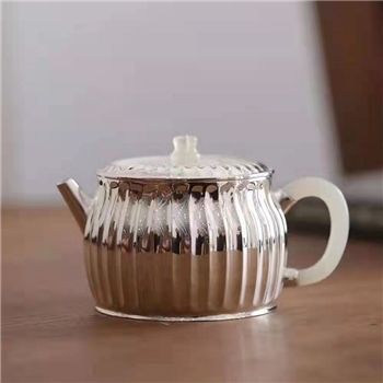 新品~鹤庆银器 古纹筋纹银壶纯手工约153克
