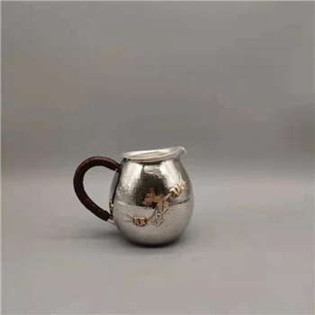 新品~鹤庆银器 锤纹枫叶公杯纯手工约168克