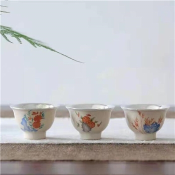 新品~鹤庆银器 瓷包银杯