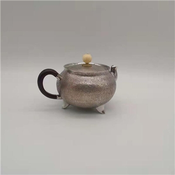 新品~鹤庆银器 麻点三足鼎立银壶纯手工约120克