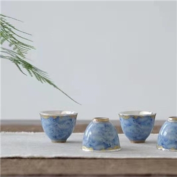 新品~鹤庆银器 瓷包银杯