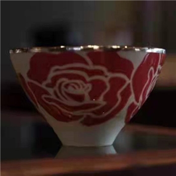 新品~鹤庆银器 瓷包银杯