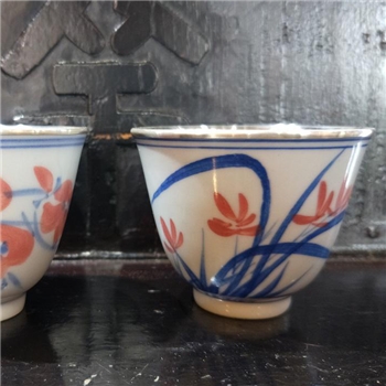 新品~鹤庆银器 瓷包银杯