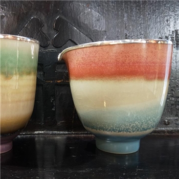 新品~鹤庆银器 瓷包银杯