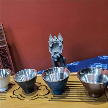 新品~鹤庆银器 瓷包银杯