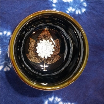 新品~鹤庆银器 瓷镶银杯