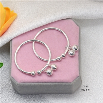 新品-鹤庆银器 吊坠铃铛手镯约24克