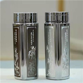 新品-鹤庆银器 梅兰竹菊杯约60克350ml