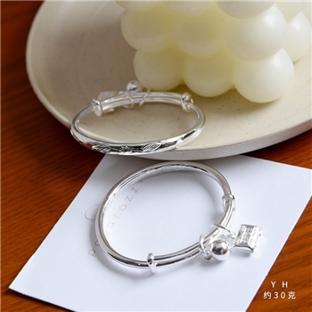新品-鹤庆银器 钱袋童镯约30克