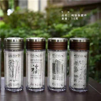 新品-鹤庆银器 螺纹杯约50克300ml
