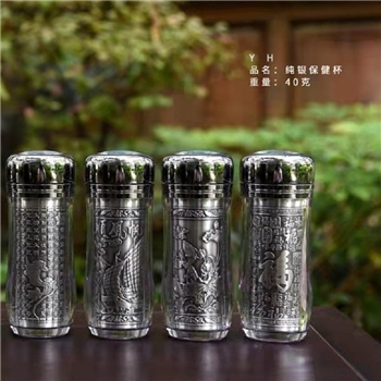 新品-鹤庆银器 细腰仿古杯约40克250ml