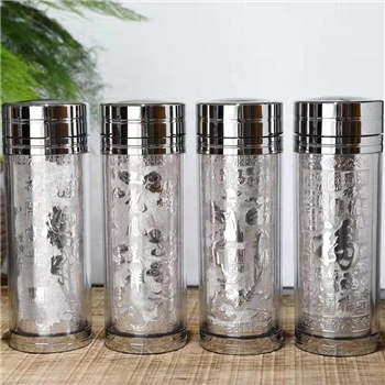 新品-鹤庆银器 浮雕杯(大)约60克350ml