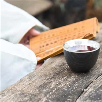 新品-鹤庆银器 瓷包银杯约100ml