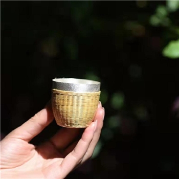 新品-鹤庆银器 瓷包银杯约60克70ml