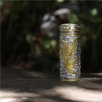 新品-鹤庆银器 镀金杯约150克350ml