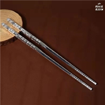 新品-鹤庆银器 精品银筷约56克