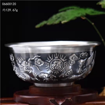 新品-鹤庆银器 精品银碗约129.67克