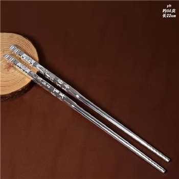 新品-鹤庆银器 精品银筷约58克