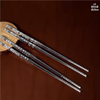 新品-鹤庆银器 精品银筷约60克