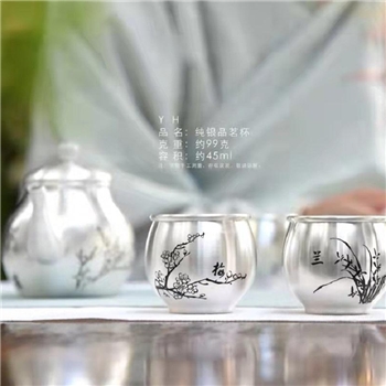 新品-鹤庆银器 纯银杯约99克45ml