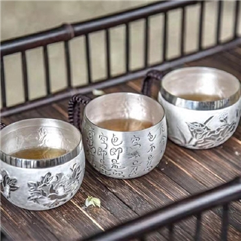 新品-鹤庆银器 纯银杯110克85ml