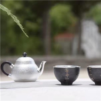 新品-鹤庆银器 瓷包银杯约50ml