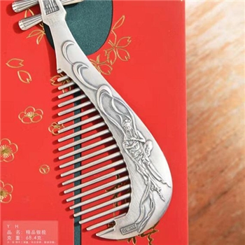 新品-鹤庆银器 精品银梳约68克