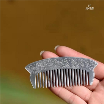 新品-鹤庆银器 双鱼银梳约42克