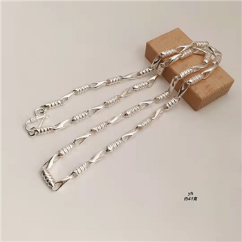新品-鹤庆银器 男士奢华银项链约41克