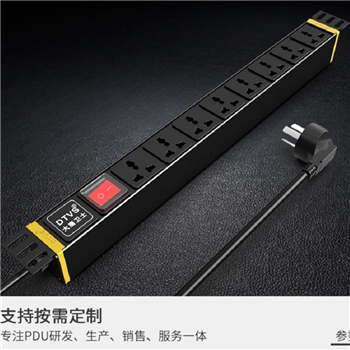 大唐卫士DT7181 PDU机柜专用插座 大功率插排拖线板 8位10A多用孔 开关