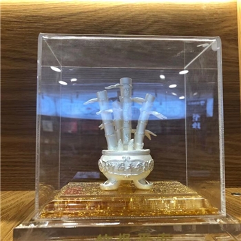 竹报平安铸银摆件