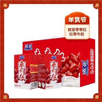 欧亚（Europe-Asia） 枣枣红红枣牛奶 高原生态云南大理特产清真 250g*24盒/箱